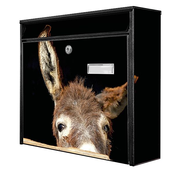 Banjado Briefkasten Schwarz 36.2x32.2x10cm Groß / Inkl. Montagematerial & 2 günstig online kaufen