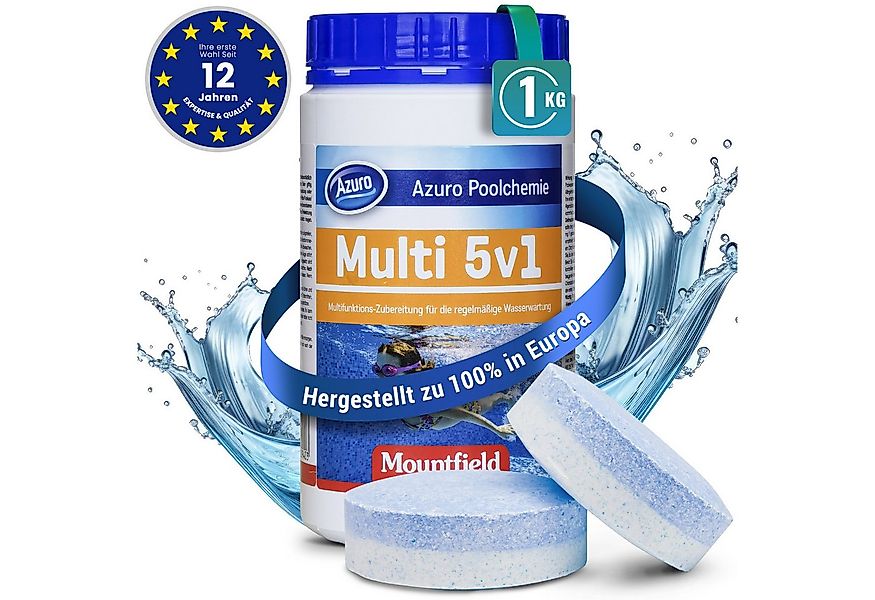 Azuro Chlortabletten 5 in 1 Chlor Multitabs 200g langsamlöslich für Pools, günstig online kaufen