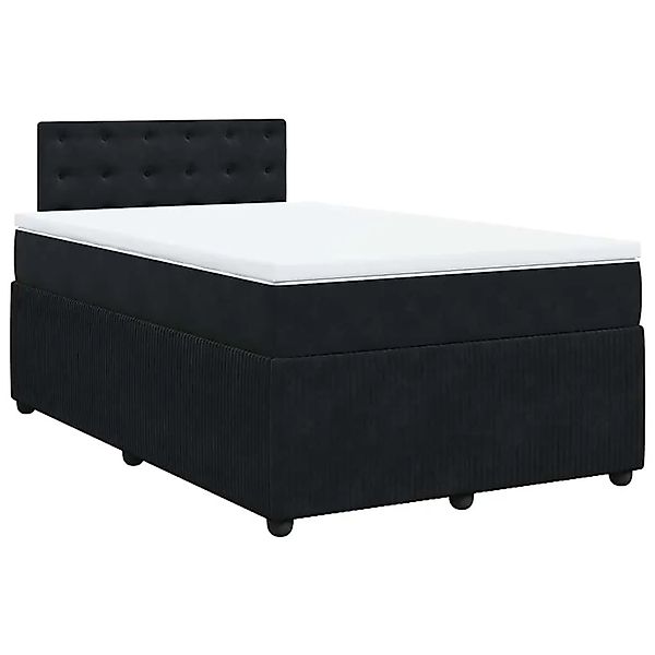 vidaXL Boxspringbett mit Matratze Schwarz 120x190 cm Samt 3287700 günstig online kaufen