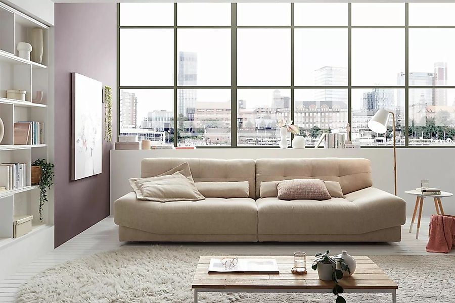 KAWOLA Sofa MOZZA 3-Sitzer Stoff beige günstig online kaufen