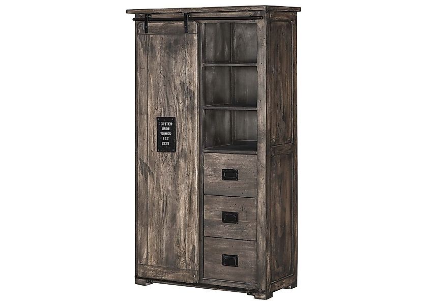 Massivmoebel24 Dreh-/Schwebetürenschrank (Schrank Mango 100x45x175 grau günstig online kaufen
