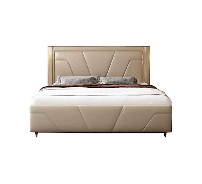 JVmoebel Bett Schlafzimmer Bett Polster Design Möbel Luxus Doppel Beige Bet günstig online kaufen