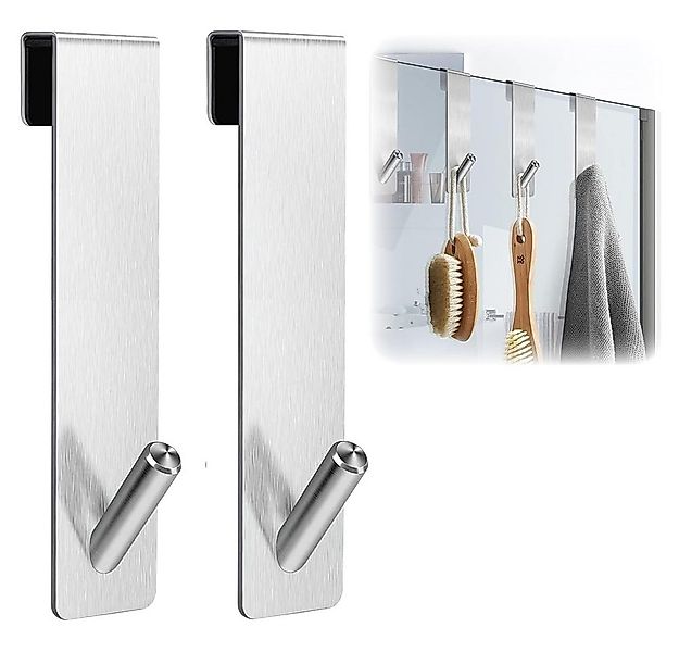 TUWENA Handtuchhaken 2 Stück Haken Duschwand Edelstahl Duschhaken ohne Bohr günstig online kaufen