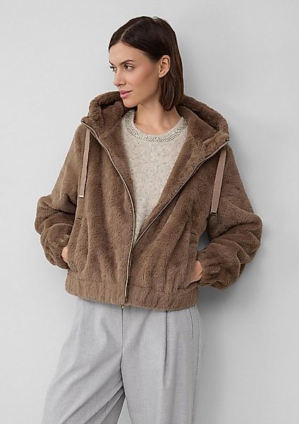 s.Oliver Funktionsjacke Indoor-Jacke Kapuzenjacke aus Fellimitat mit elasti günstig online kaufen