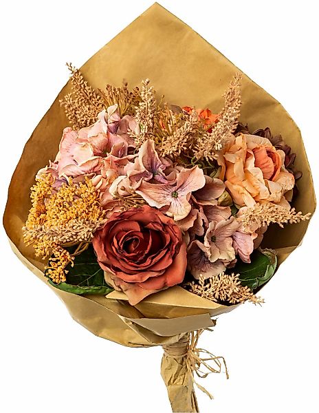 Creativ green Kunstblume "Blumenstrauß in Packpapier", mit Textilpflanzen i günstig online kaufen
