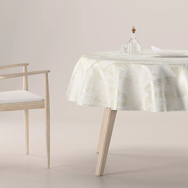 Runde Tischdecke, grau-beige, Secret Garden (144-85) günstig online kaufen