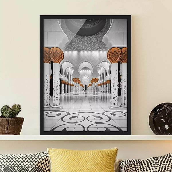Bild mit Rahmen Muster & Textur - Hochformat In der Moschee günstig online kaufen