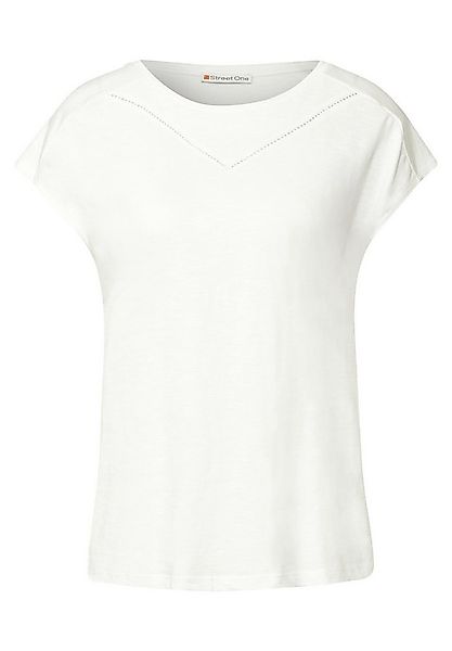 STREET ONE T-Shirt – Kurzarmshirt mit U-Boot-Ausschnitt und Dropped Shoulde günstig online kaufen