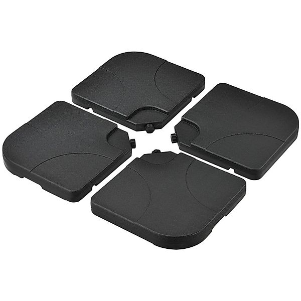 Juskys Schirmgewicht 4er Set Quad Befüllbar bis 80kg aus HDPE Schwarz günstig online kaufen