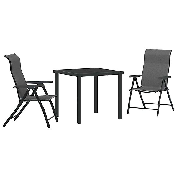 vidaXL Garten Essgruppe Höhenverstellbar 3-Tlg Grau Poly Rattan 3379275 günstig online kaufen