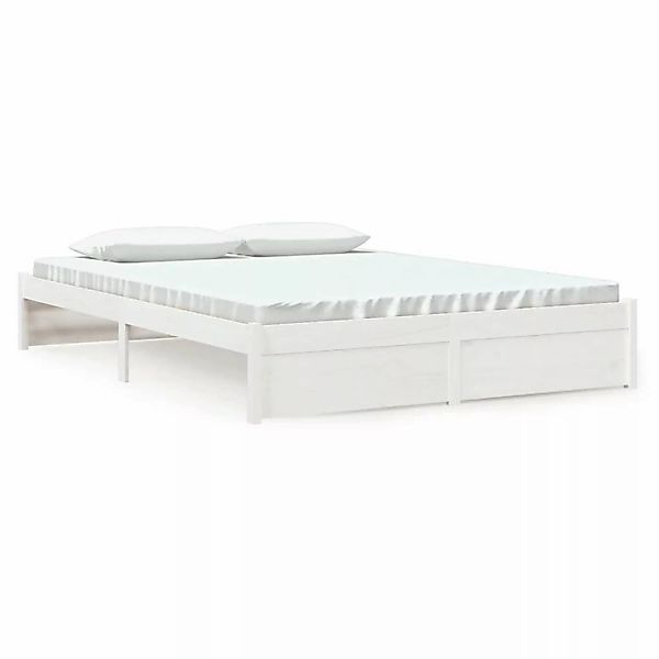 vidaXL Massivholzbett Weiß 150x200 cm 5FT King Size1273824 günstig online kaufen