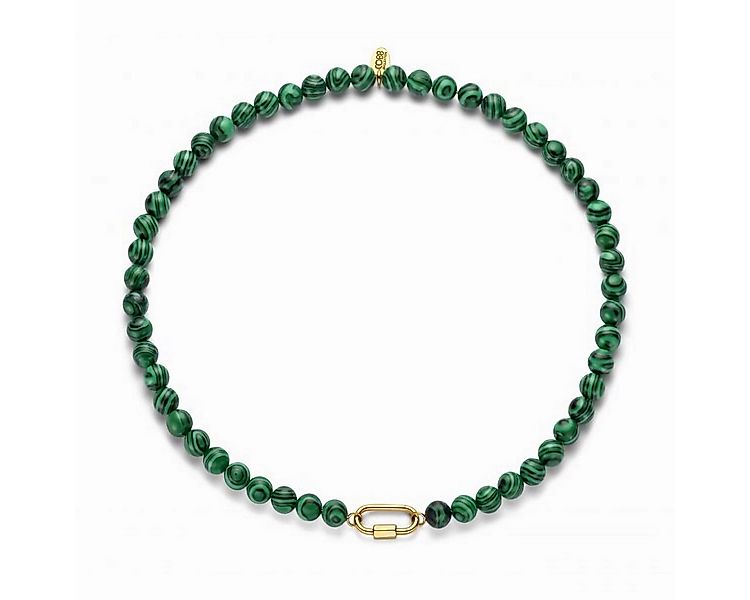 NICEANDnoble Perlenkette Malachit Perlenkette 45 cm mit vergoldeter Edelsta günstig online kaufen