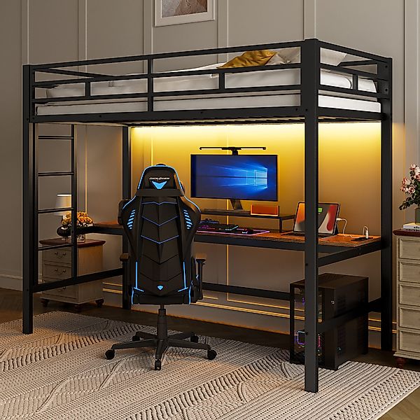 TavilaEcon Hochbett mit Geländer und Trittleiter, günstig online kaufen