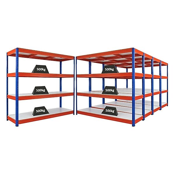 PROREGAL Mega Deal 5x Schwerlastregal Dino HxBxT 180x200x60cm 4 Melamin-Ebe günstig online kaufen