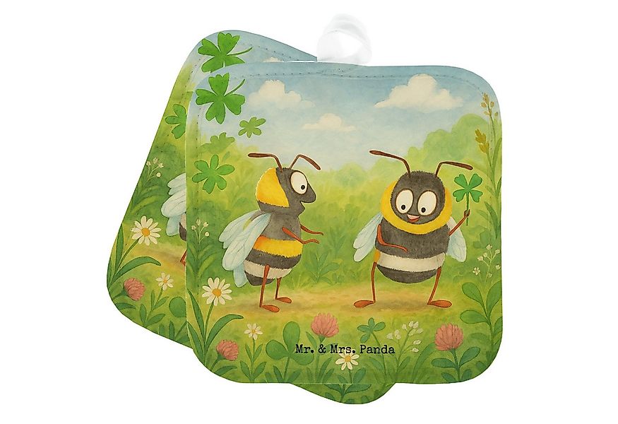 Mr. & Mrs. Panda Topflappen Hummeln Kleeblatt Design, Topflappen, Weiß, Bie günstig online kaufen