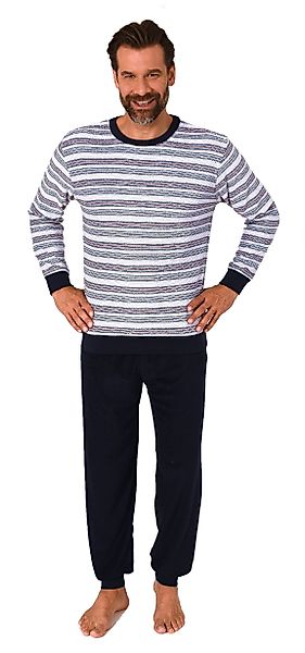 Normann Pyjama Herren langarm Frottee Schlafanzug günstig online kaufen