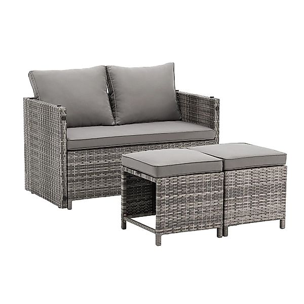 Juskys Gartenlounge-Set Jamaika, 2in1 Polyrattan Set, wetterbeständig, mit günstig online kaufen