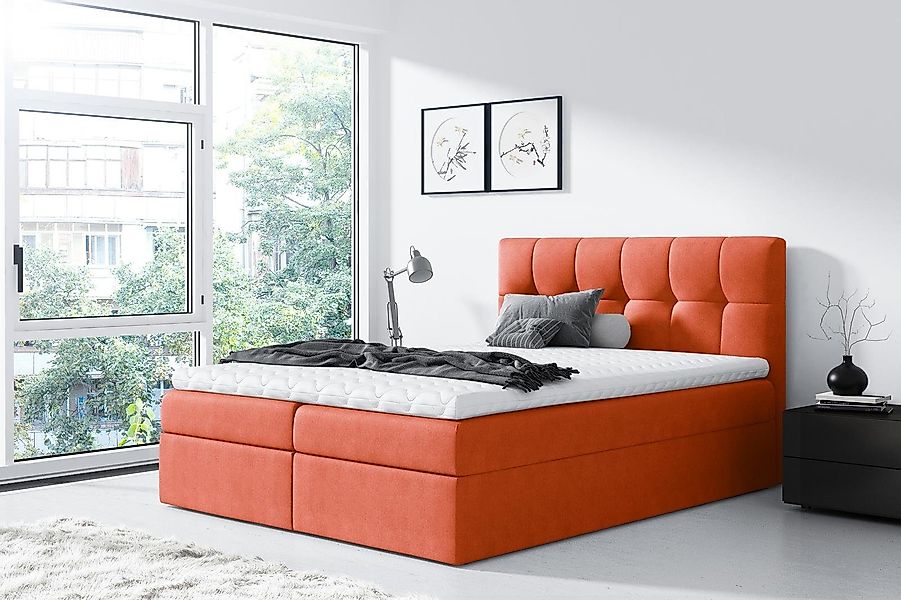 Beautysofa Boxspringbett Kontinentales Bett mit Matratze günstig online kaufen