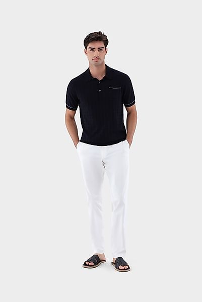 Strick-Poloshirt mit Jacquard Karomuster günstig online kaufen