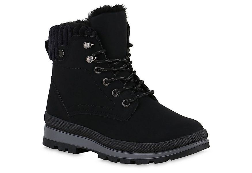 VAN HILL 840852 Stiefelette Damen Warm Gefütterte Worker Boots Profil-Sohle günstig online kaufen