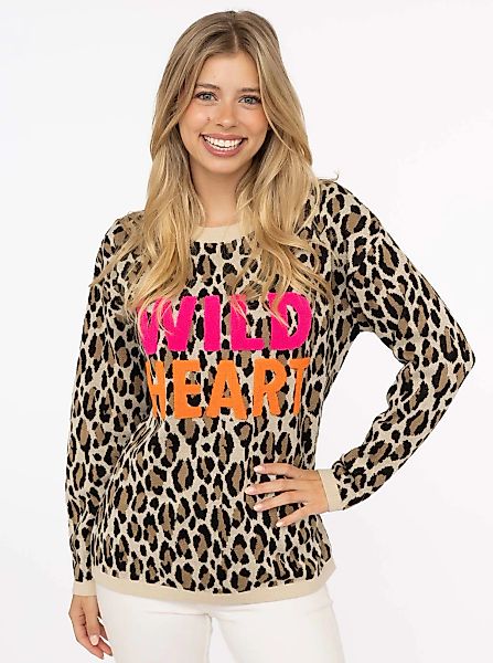 Zwillingsherz Strickpullover ""Wild Heart"", mit Neon Aufschrift günstig online kaufen