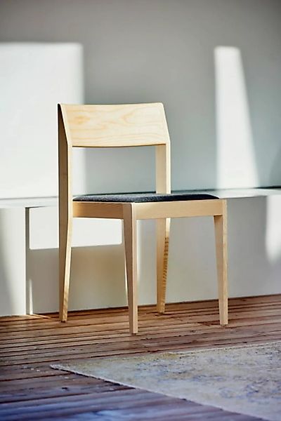 Stuhl mit gepolsteter Sitzfläche Nora natur/steinbraun günstig online kaufen