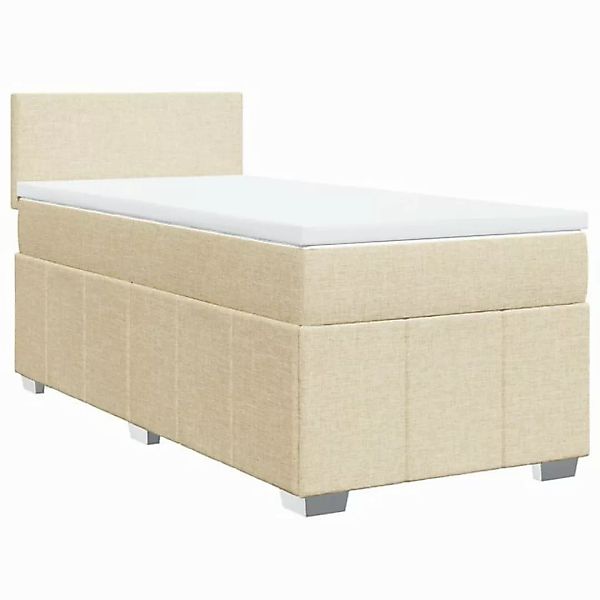 vidaXL Bett Boxspringbett mit Matratze Creme 90x200 cm Stoff günstig online kaufen