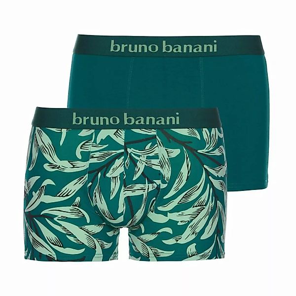 Bruno Banani Herren Short 2er Pack - Leaf, Baumwolle Grün XXL günstig online kaufen