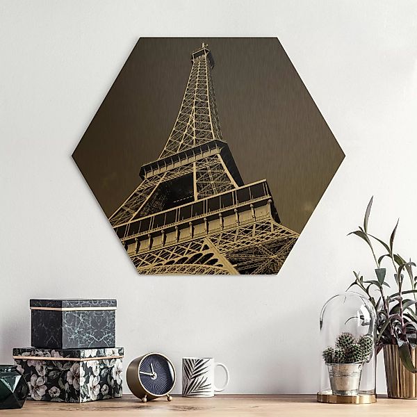 Hexagon-Alu-Dibond Bild Architektur & Skyline Eiffelturm günstig online kaufen