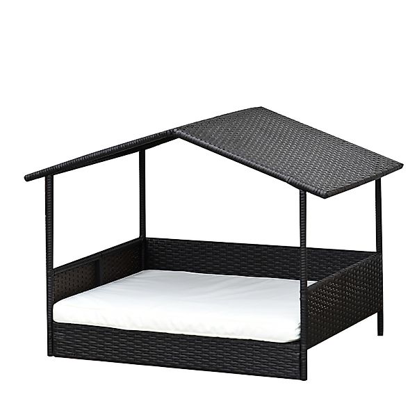 PawHut Hundehütte Rattan Hundehaus mit Kissen, günstig online kaufen