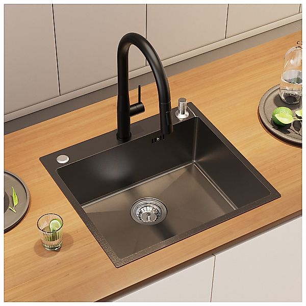 Auralum Max Küchenspüle Edelstahl Einbauspüle 54*49cm günstig online kaufen