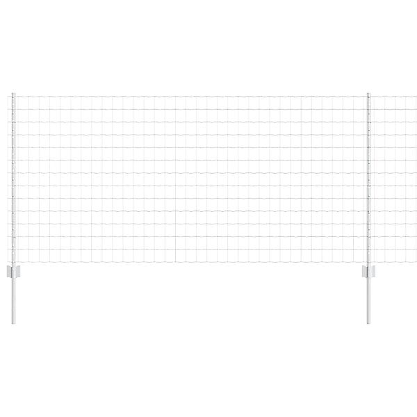 vidaXL Zaun mit Pfosten Silber 1 x 25 m Stahl 3336225 günstig online kaufen