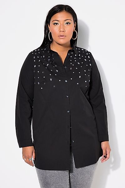 Studio Untold Hemdbluse Hemdbluse gerade Ziersteinchen günstig online kaufen