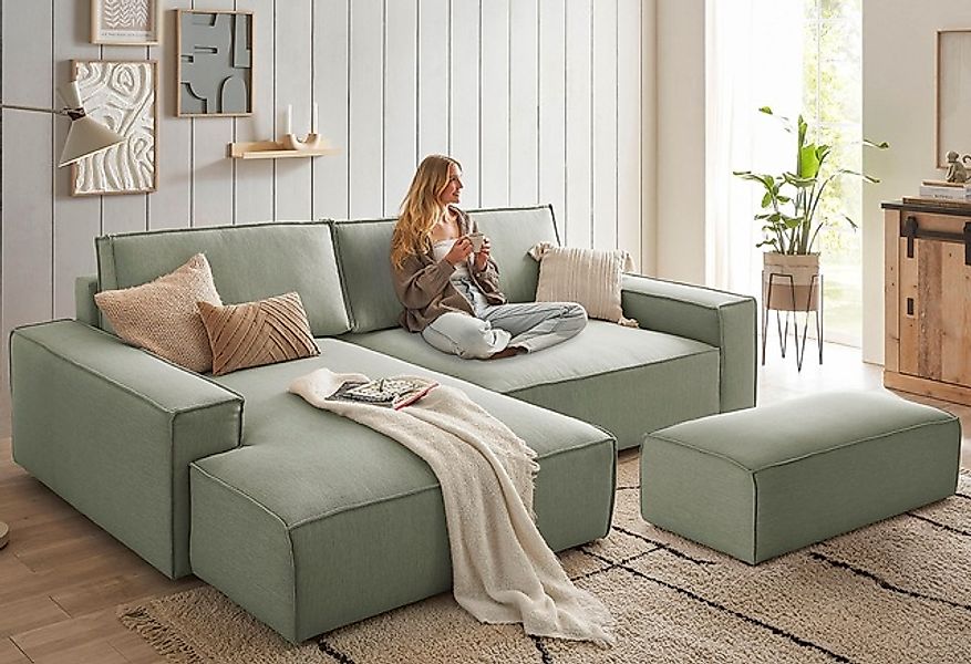 Home affaire Polsterecke »NEU: SHERWOOD XXL tief, L-Form mit Schlaffunktion günstig online kaufen