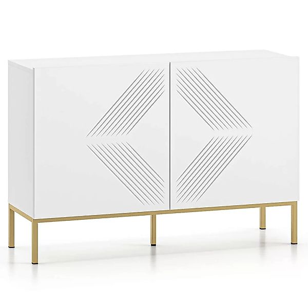 Sideboard 114cm in weiß, goldfarbenes Fußgestell CHENNAI-131 günstig online kaufen