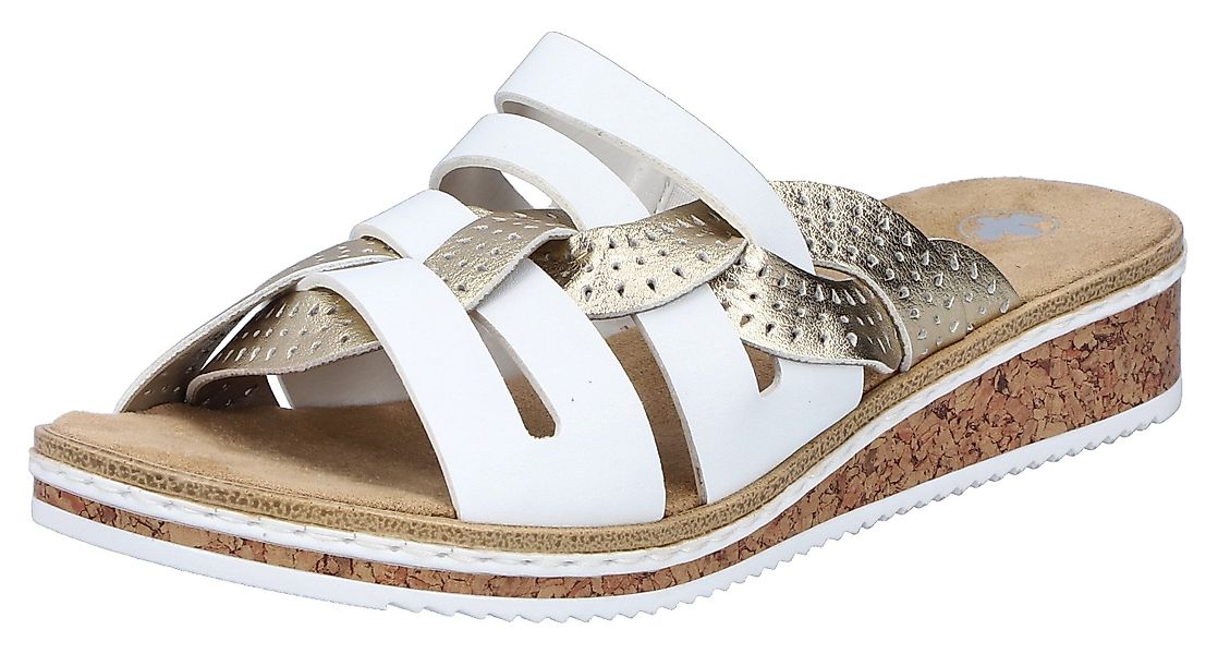 Rieker Pantolette Sommerschuh, Schlappen, Hausschuh, Keilabsatz, günstig online kaufen