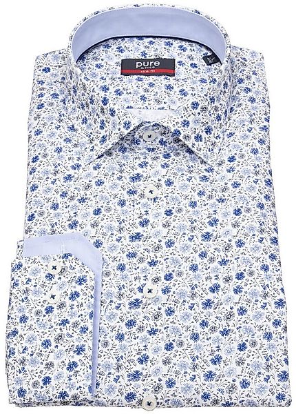 Pure Langarmhemd Slim Fit stark tailliert Kentkragen günstig online kaufen