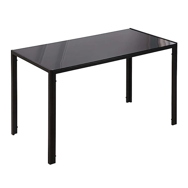 HOMCOM Esstisch für 4 Personen mit Tischplatte Metall Schwarz 120 x 60 x 75 günstig online kaufen