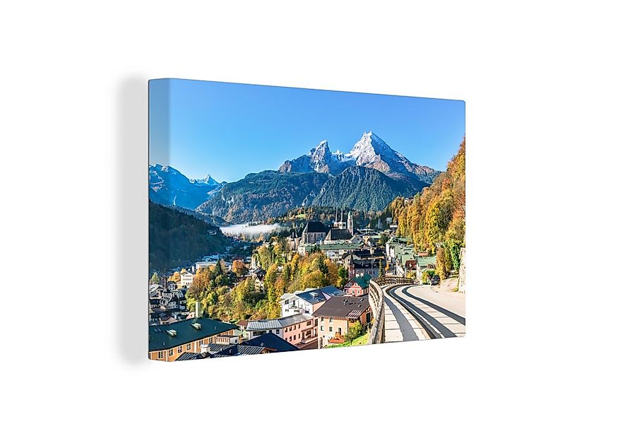 OneMillionCanvasses® Leinwandbild Blick auf Berchtesgaden mit dem Watzmann günstig online kaufen