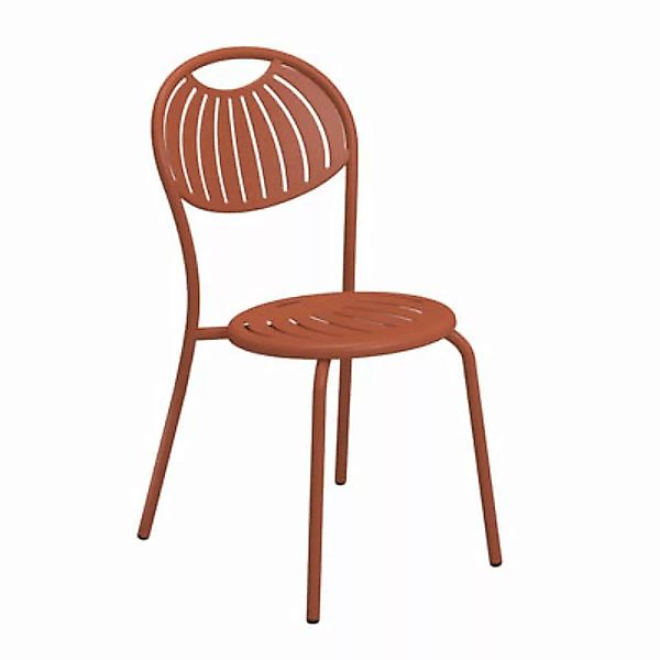 Stapelbarer Stuhl Coupole metall rot Metall - Emu - Rot günstig online kaufen