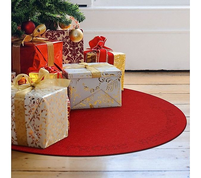 K&L Wall Art Arbeitsplatte Filzdecke Frohe Weihnachten Ø 49cm Teppich Weihn günstig online kaufen