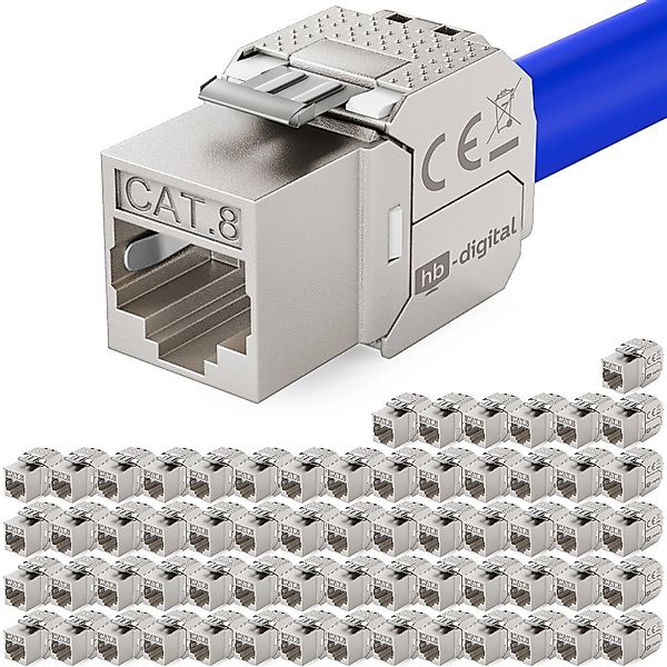 hb-digital 64x Keystone Modul CAT 8.1 RJ45 LSA Vergoldete Kontakte GHMT günstig online kaufen