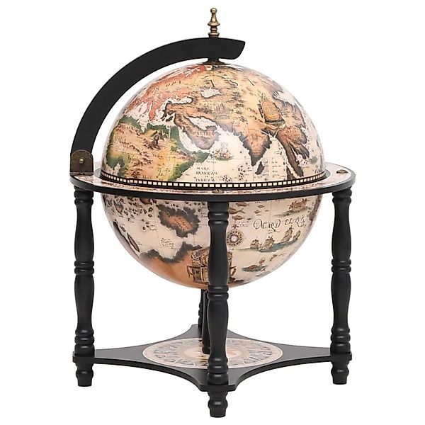 vidaXL Barschrank Globus-Bar Schwarz Massivholz Eukalyptus günstig online kaufen