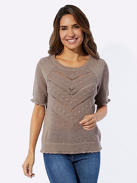 Sieh an! Strickpullover Ajour-Pullover Kurzarm günstig online kaufen