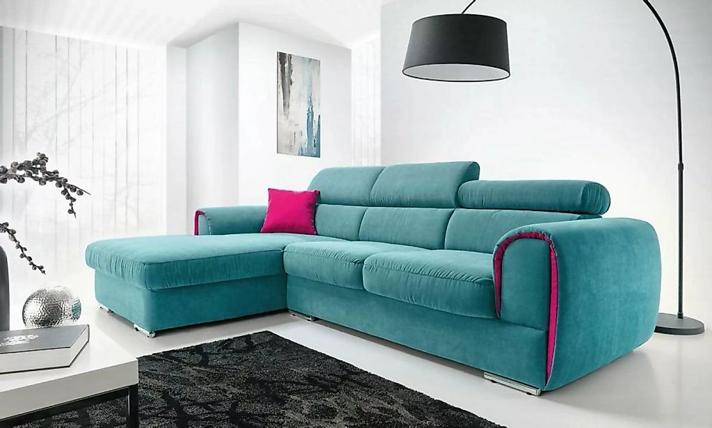 JVmoebel Ecksofa Modernes Türkis Ecksofa Couch Polster Wohnlandschaft Sofa günstig online kaufen