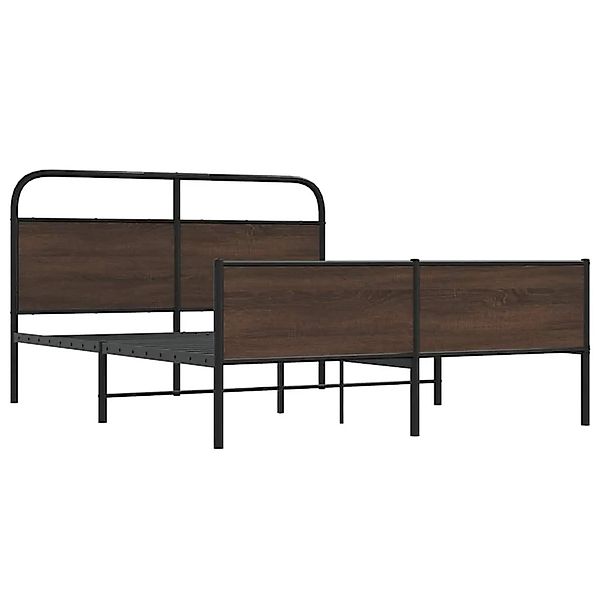 vidaXL Metallbett ohne Matratze Braun Eichen-Optik 160x200 cm 3318709 günstig online kaufen