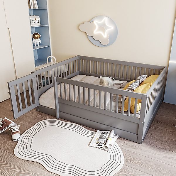 STILVORA Kinderbett 140x200 Babybett mit Gitter günstig online kaufen