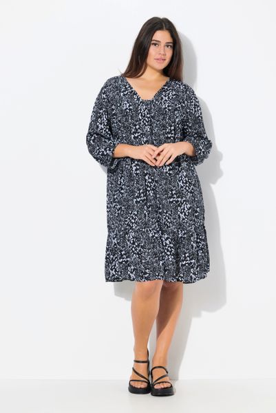 Ulla Popken Midikleid Kleid Volantsaum A-Linie günstig online kaufen