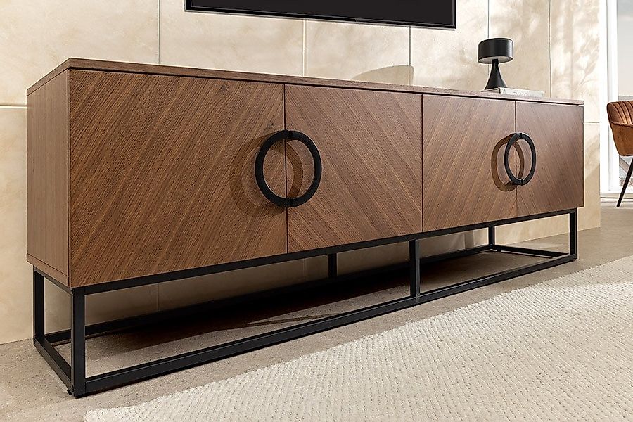 riess-ambiente Lowboard GRANDEZZA 180cm braun schwarz – Walnuss-Design, Met günstig online kaufen