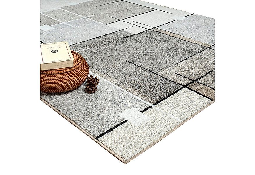 TeppichHome24 Teppich Moderner Teppich mit grafischem Muster in Beige, Grau günstig online kaufen